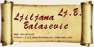 Ljiljana Balašević vizit kartica